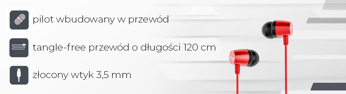 AIWA słuchawki douszne ESTM-30RD czerwone 8435256810509