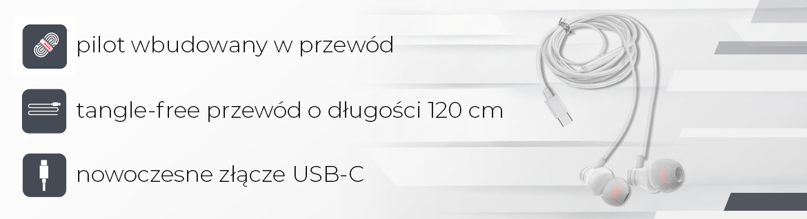 AIWA słuchawki douszne ESTM-50USB-C/WT białe 8435256811186