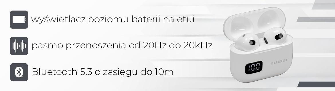 AIWA słuchawki EBTW-100WT TWS białe 8435256811438