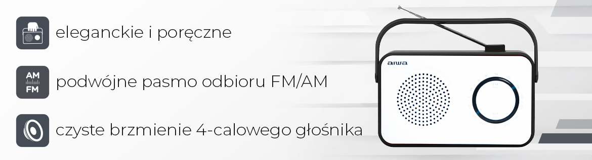 AIWA przenośne radio R-190BW białe 8435256896855