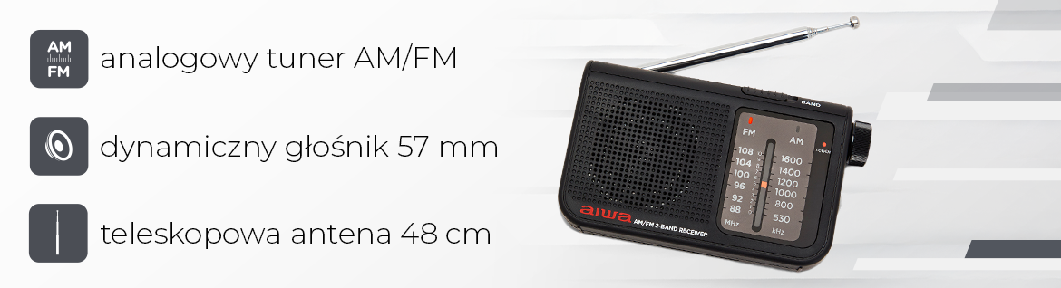  AIWA przenośne radio RS-55/BK czarne 8435256897883