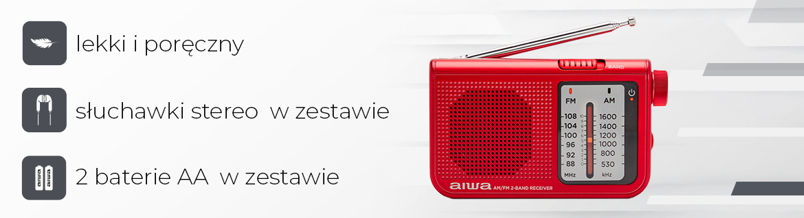 AIWA przenośne radio RS-55/RD czerwone 8435256897890