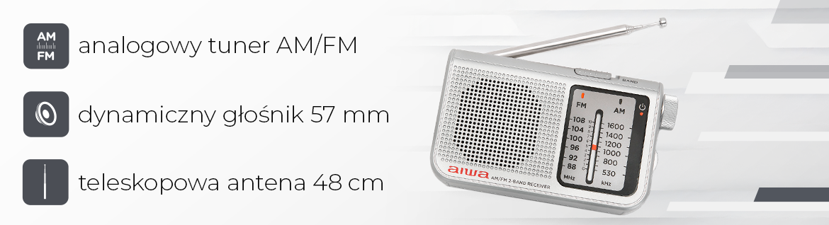 AIWA przenośne radio RS-55/SL srebrne 8435256897906