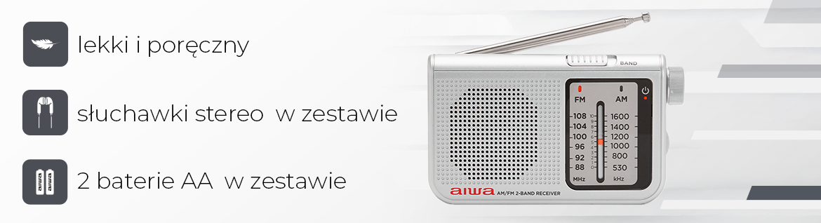 AIWA przenośne radio RS-55/SL srebrne 8435256897906